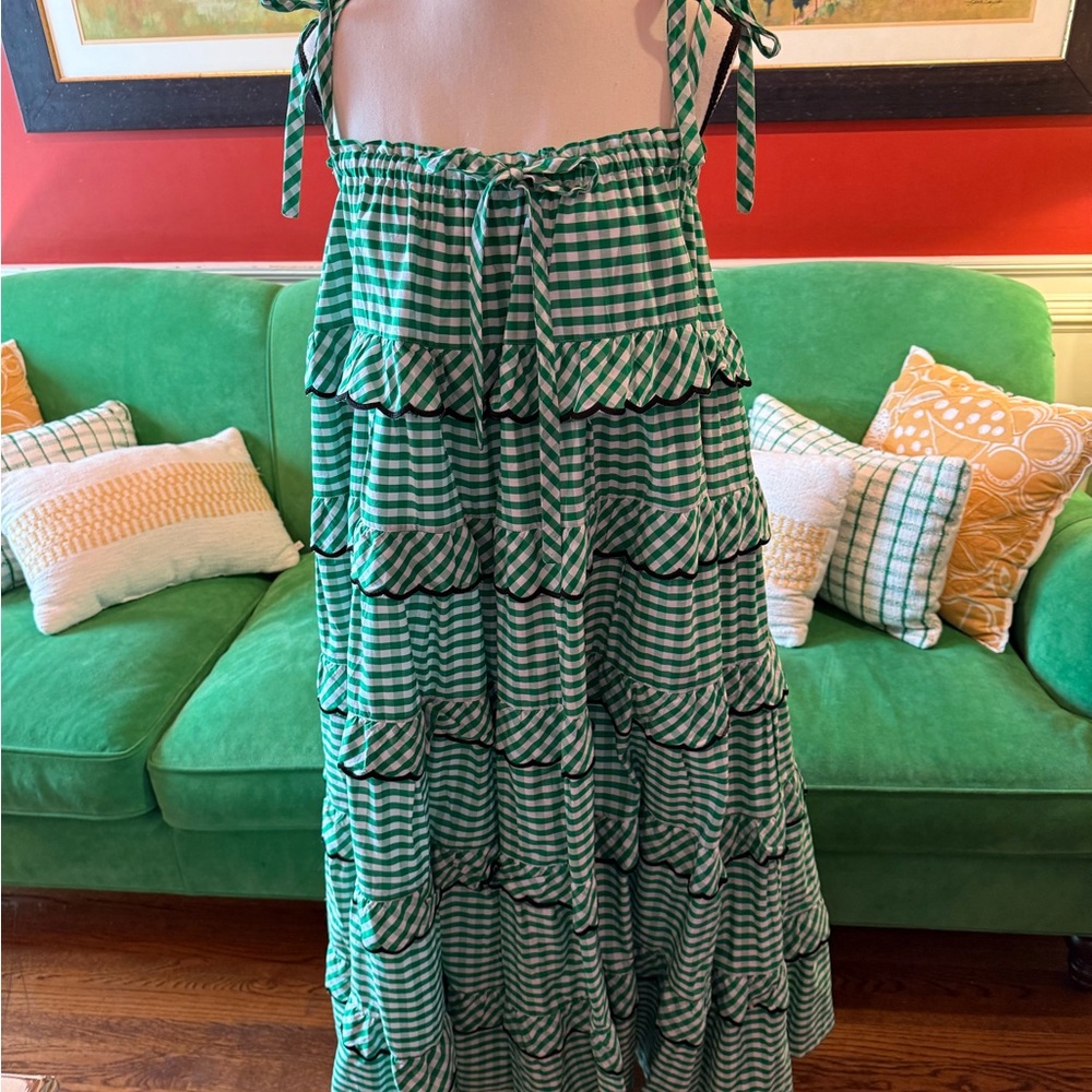 Green Checkered Maxi Dress